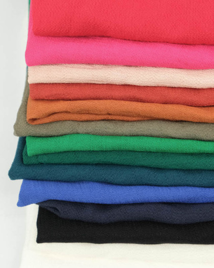 Tissu Viscose Texturée Unie - 14 Coloris - Mercerine
