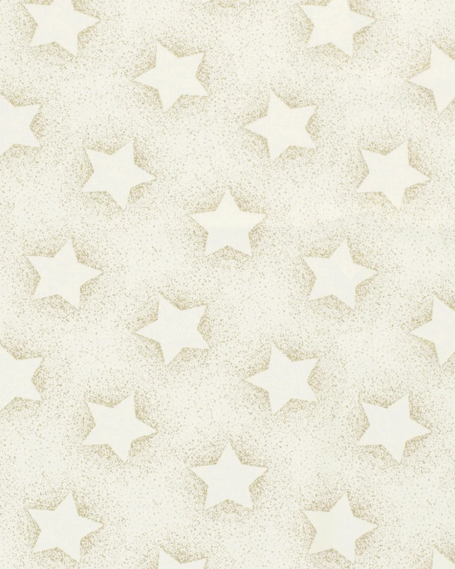 Tissu Coton de Noël Ecru Motif Etoile- Mercerine