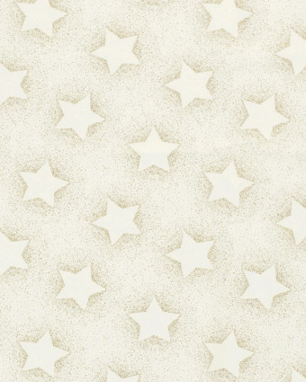 Tissu Coton de Noël Ecru Motif Etoile- Mercerine