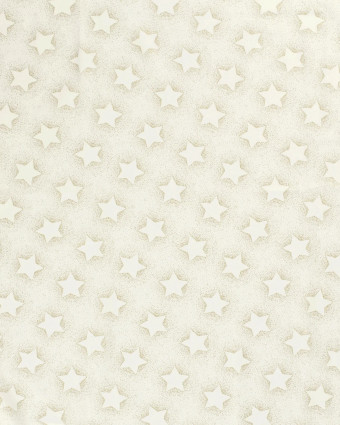 Tissu Coton de Noël Ecru Motif Etoile- Mercerine