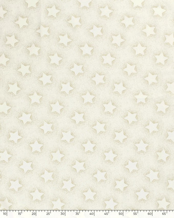 Tissu Coton de Noël Ecru Motif Etoile- Mercerine