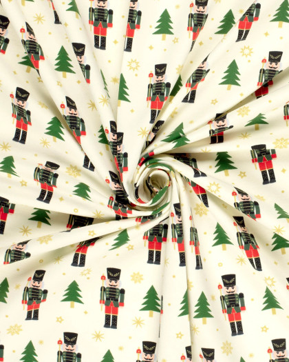 Tissu Sweat French Terry Casse-Noisette  Noël - Mercerine
