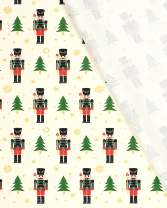 Tissu Sweat French Terry Casse-Noisette  Noël - Mercerine