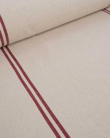 Toile de Coton Rayures Bordeaux - Mercerine