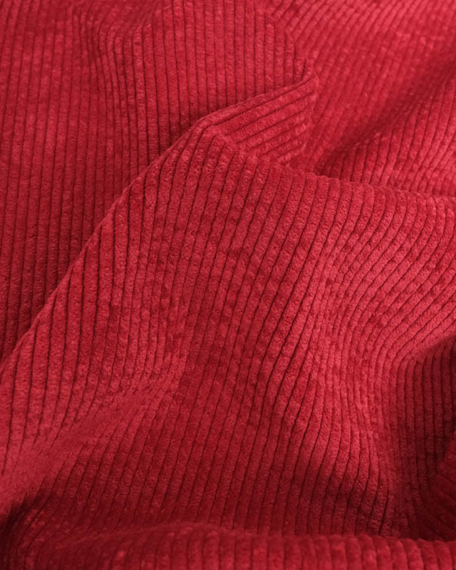 Tissu Velours Côtelé Rouge - Mercerine