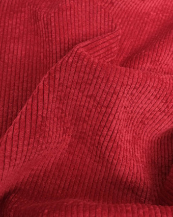Tissu Velours Côtelé Rouge - Mercerine