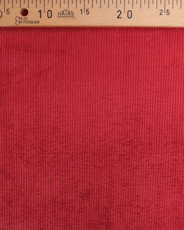 Tissu Velours Côtelé Rouge - Mercerine