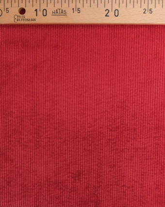 Tissu Velours Côtelé Rouge - Mercerine