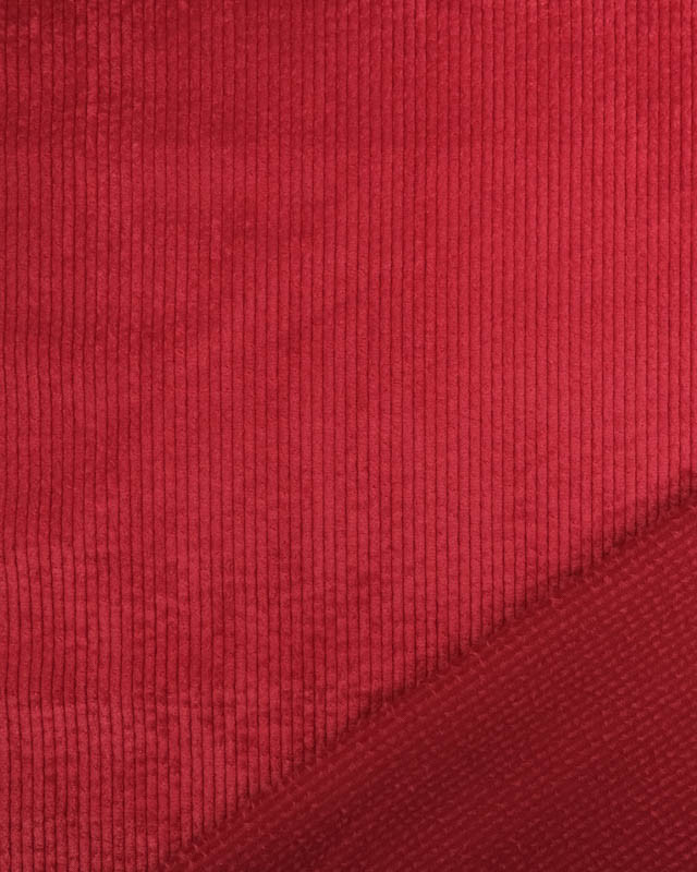 Tissu Velours Côtelé Rouge - Mercerine