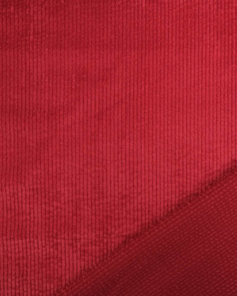 Tissu Velours Côtelé Rouge - Mercerine