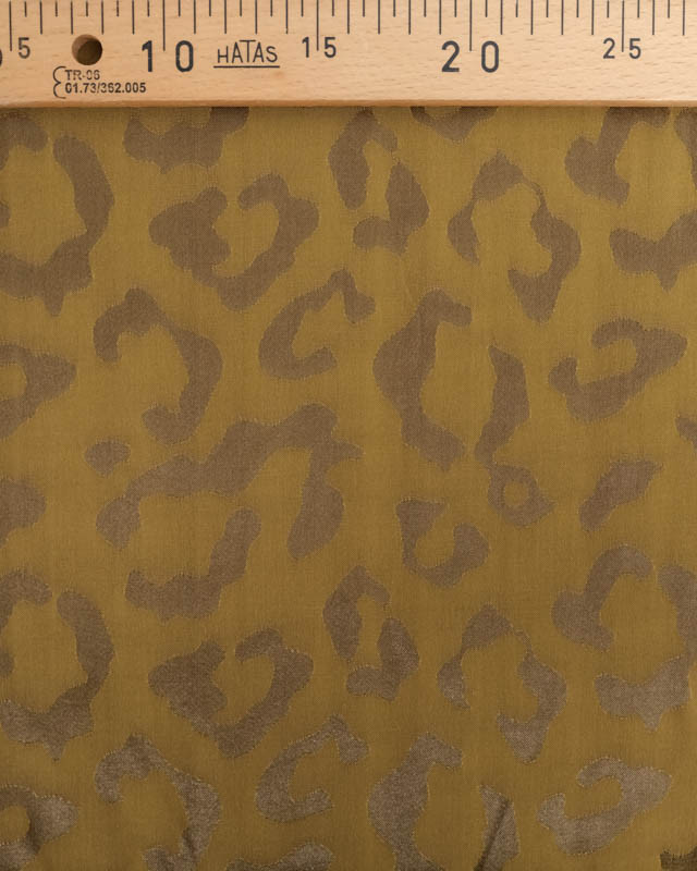 Viscose Jacquard Imprimé Léopard Vert Kaki - Mercerine