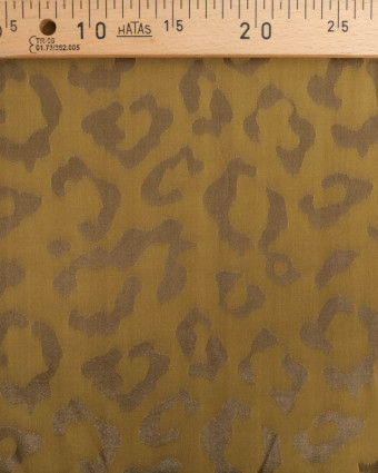 Viscose Jacquard Imprimé Léopard Vert Kaki - Mercerine