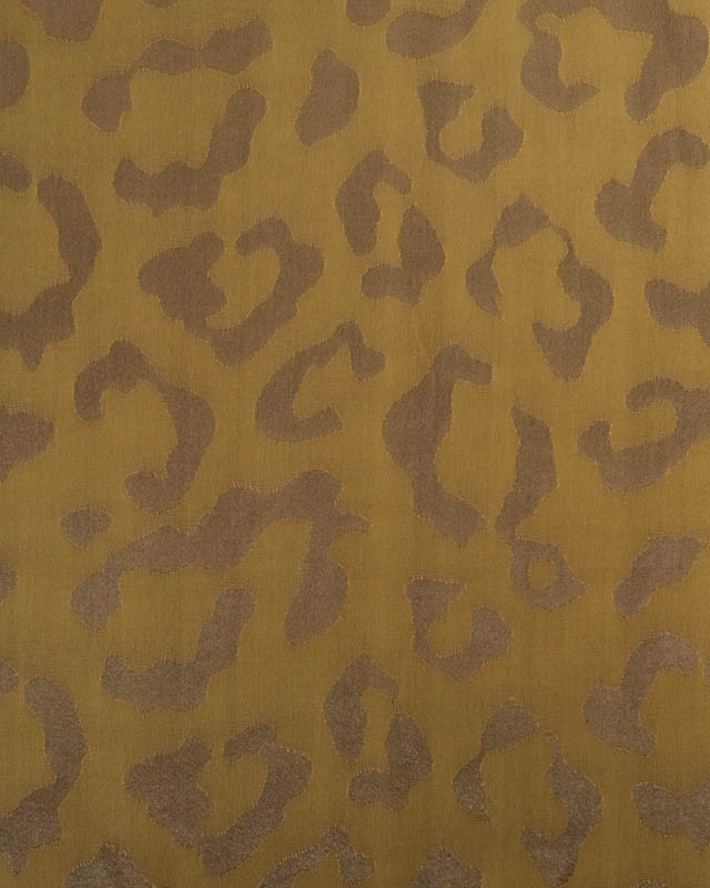 Viscose Jacquard Imprimé Léopard Vert Kaki - Mercerine