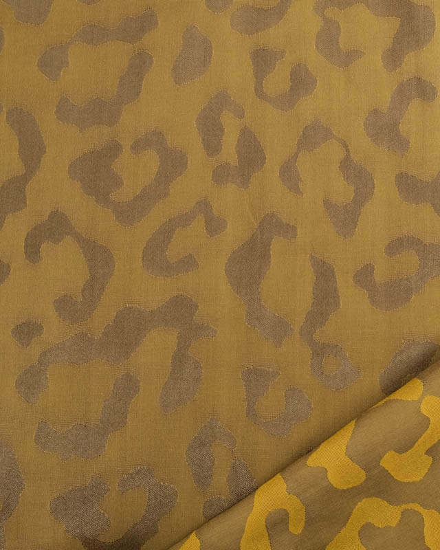 Viscose Jacquard Imprimé Léopard Vert Kaki - Mercerine