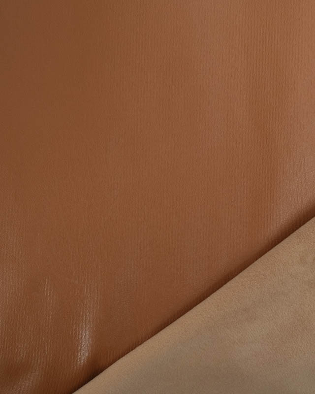 Simili Cuir Envers Velours Doux Camel - Mercerine