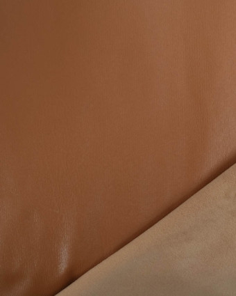 Simili Cuir Envers Velours Doux Camel - Mercerine