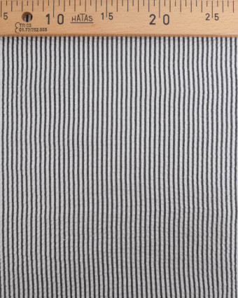 Tissu Seersucker à Rayures Noir - Mercerine