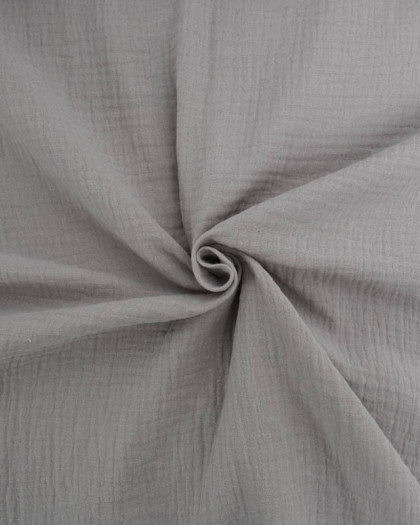 Tissu Gaze de Coton Gris Souris Thaïs - Mercerine