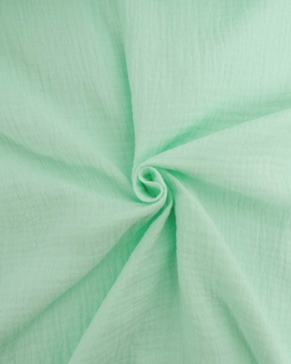 Tissu Gaze de Coton Menthe Thaïs - Mercerine