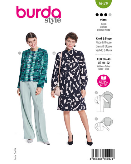 Patron Robe et chemisier Burda 5678 | Patrons de couture | Mercerine