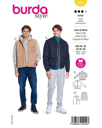 Patron Blouson et gilet Burda 568 | Patrons de couture | Mercerine