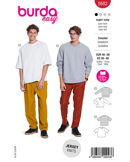 Patron Sweat-Shirt et t-shirt Burda 5682 | Patrons de couture | Mercerine