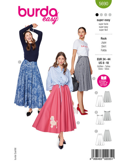 Patron Jupe Burda 5690 | Patrons de couture | Mercerine