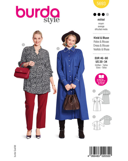 Patron Robe et chemisier Burda 5693 | Patrons de couture | Mercerine