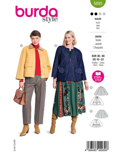 Patron Veste Burda 5695 | Patrons de couture | Mercerine