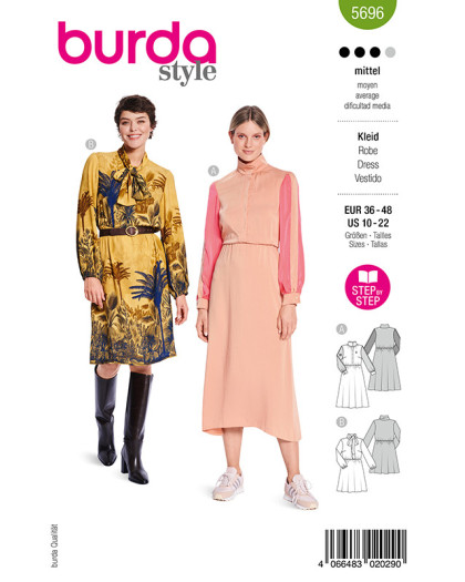 Patron Robe Burda 5696 | Patrons de couture | Mercerine