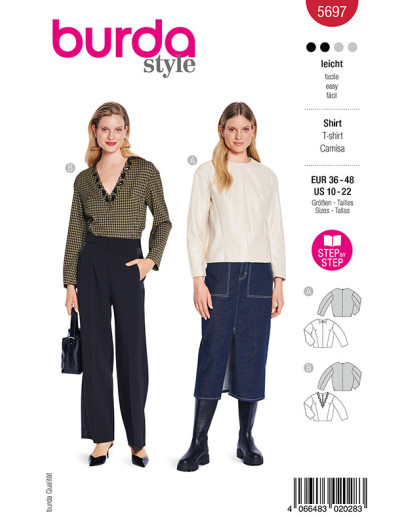 Patron T-shirt Burda 5697 | Patrons de couture | Mercerine
