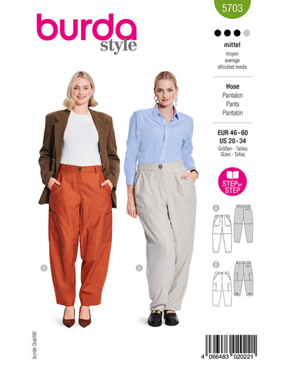 Patron Pantalon Burda 5703 | Patrons de couture | Mercerine