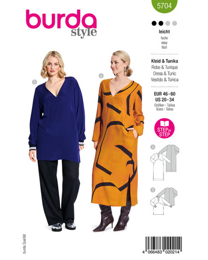Patron Robe Burda 5704 | Patrons de couture | Mercerine