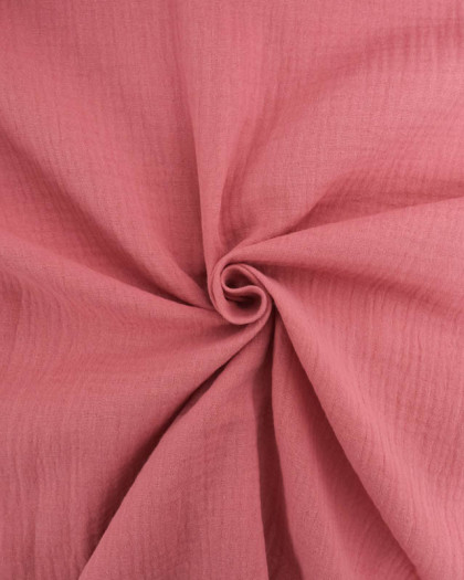 Tissu Gaze de Coton Vieux Rose Thaïs - Mercerine