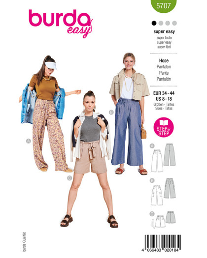 Patron Pantalon Burda 5707 | Patrons de couture | Mercerine