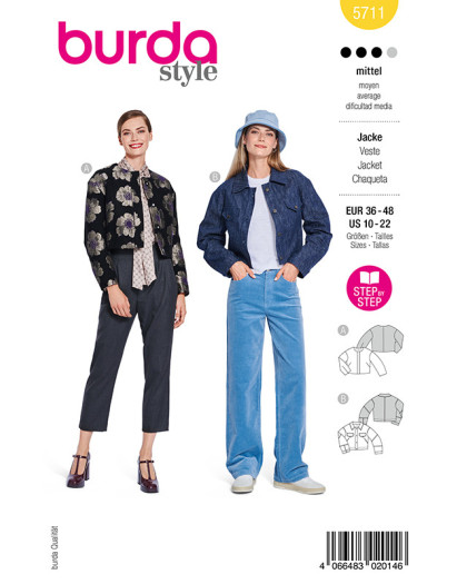 Patron Veste Burda 5711 | Patrons de couture | Mercerine