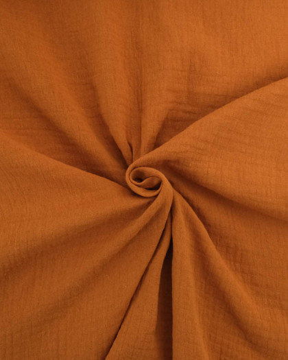 Tissu Gaze de Coton Caramel Thaïs - Mercerine