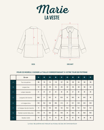 Patron couture La Veste MARIE - Maéli Paris - Mercerine