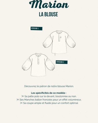 Patron couture La Blouse MARION - Maéli Paris - Mercerine
