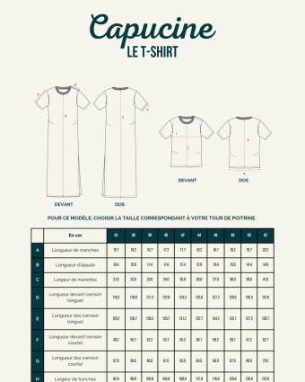 Patron couture Le T-shirt  CAPUCINE- Maéli Paris- Mercerine