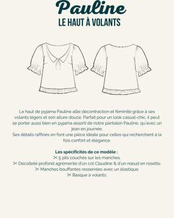 Patron couture Le Haut à Volants PAULINE- Maéli Paris- Mercerine