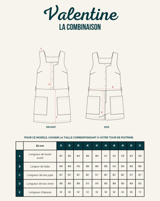 Patron couture La Combinaison VALENTINE- Maéli Paris- Mercerine