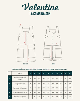 Patron couture La Combinaison VALENTINE- Maéli Paris- Mercerine