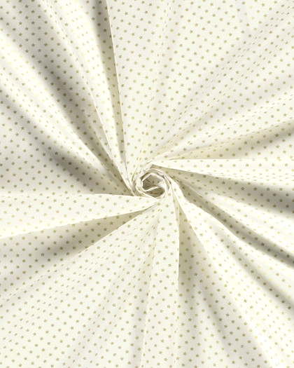 Tissu Popeline de Noël Ecrue Etoile - Mercerine