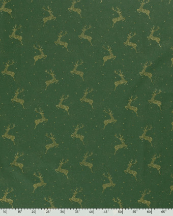 Tissu Coton Noël Jolis Rennes Dorés - Mercerine