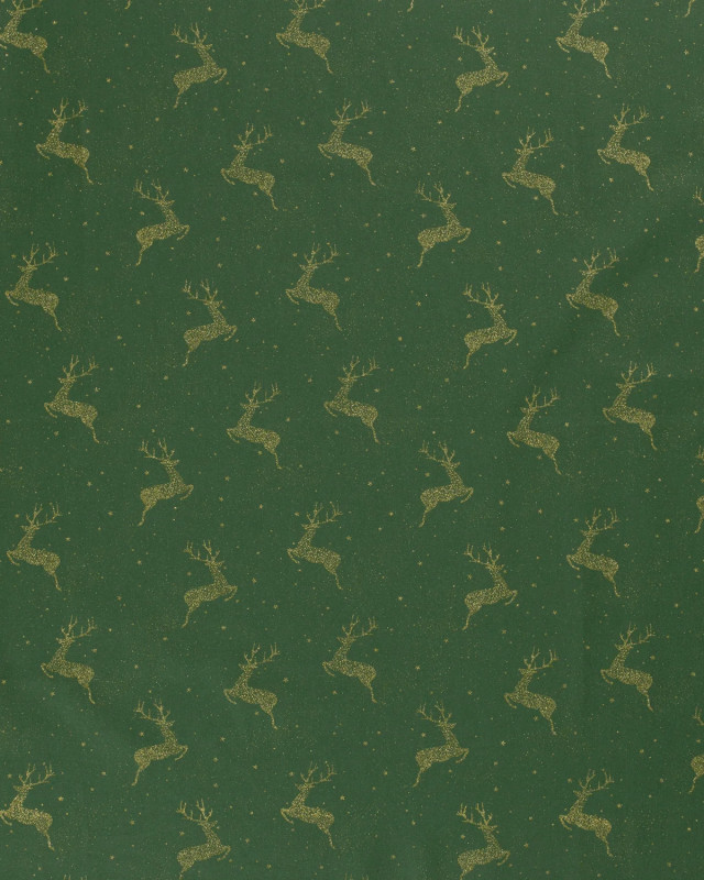 Tissu Coton Noël Jolis Rennes Dorés - Mercerine