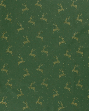 Tissu Coton Noël Jolis Rennes Dorés - Mercerine