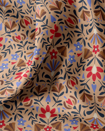 Tissu Coton Motif floral simple et élégant- Mercerine