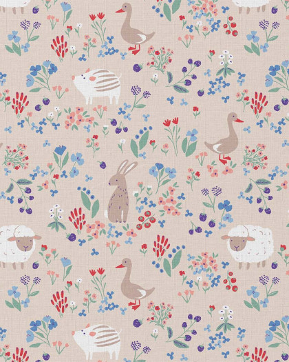 Tissu Coton imprimé champêtre- Mercerine