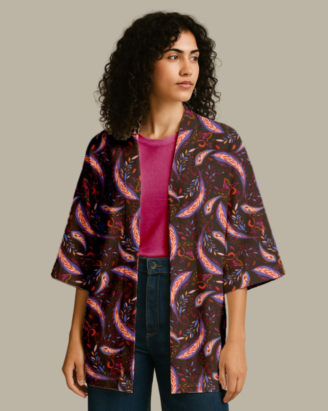 Tissu Viscose imprimé floral cachemire - Mercerine